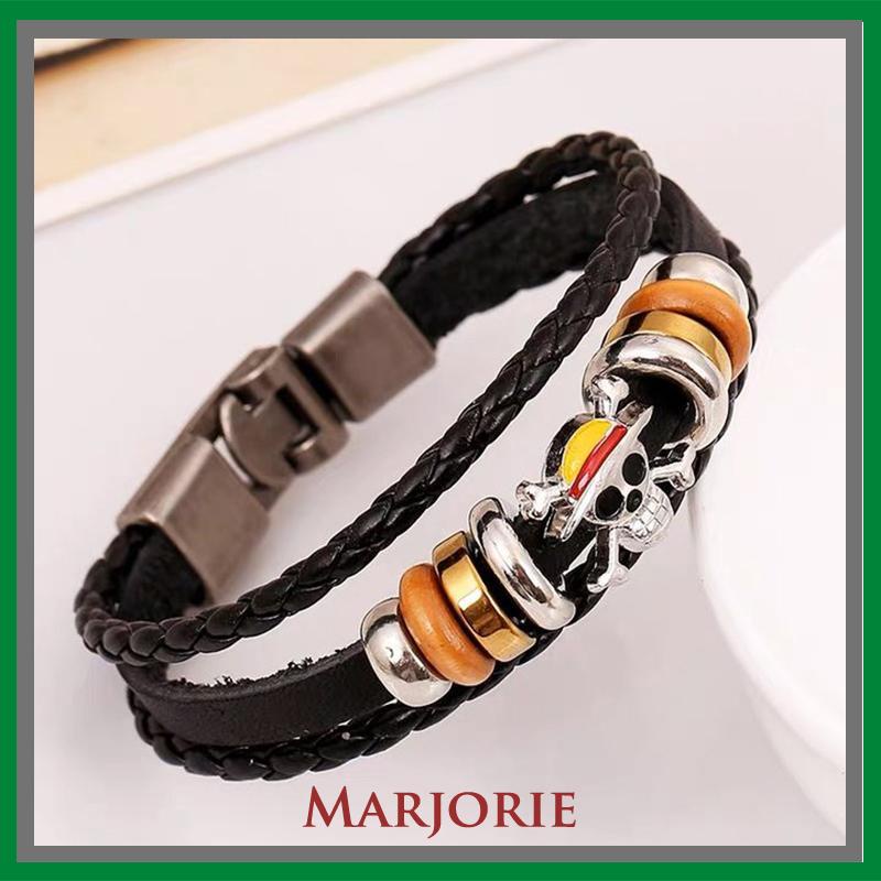 Gelang Tangan Kulit Adjustable Motif Anime Bahan Zinc Alloy Untuk-MJD