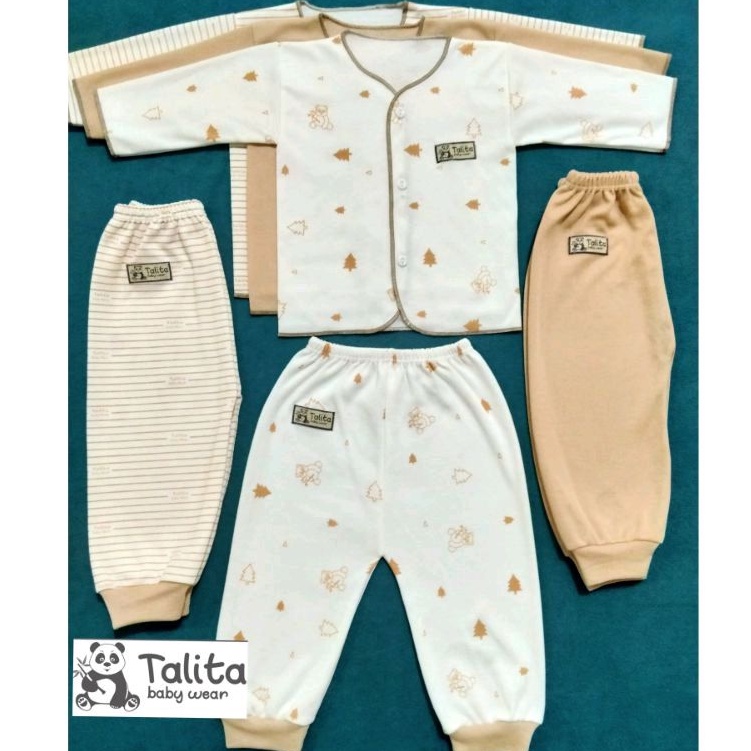 18 PCS Baju Celana Bayi Baru Lahir/9 Stel New Born Seri Coklat