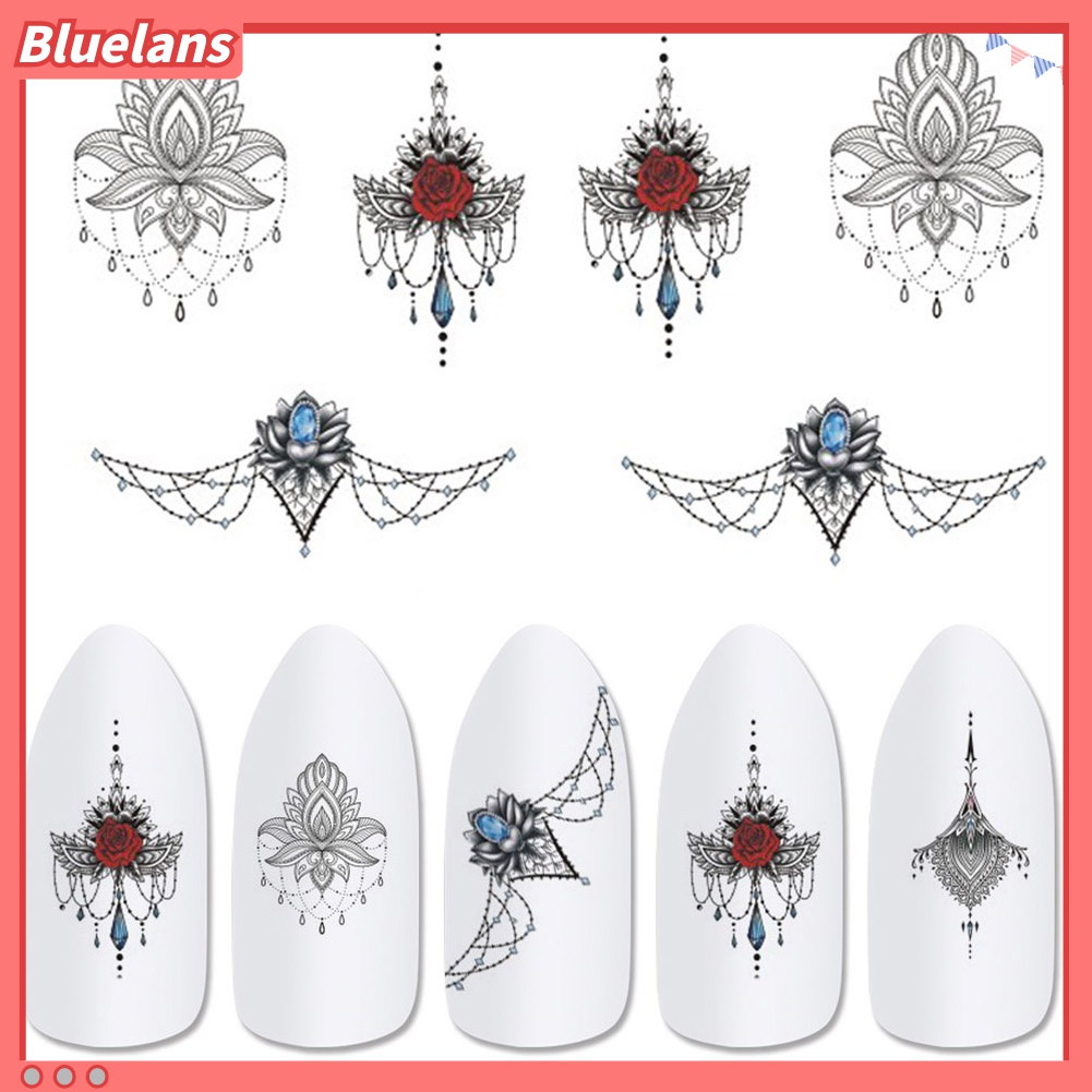 (In Stock) Kacamata Hitam Lensa Warna Warni ♡Butterfly Stiker Decal Transfer Air Motif Kupu-Kupu / Kelopak Bunga Untuk Manicure