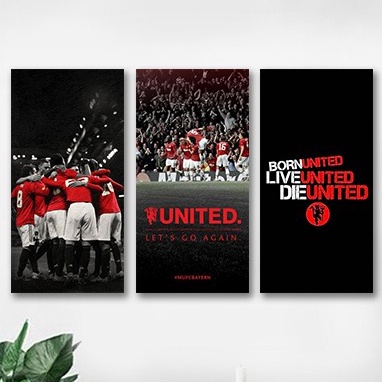 TERMURAH Poster Manchester United  Wall Decor Man Utd Edition  Hiasan Kamar Tidur Kayu MU Bola - Rap