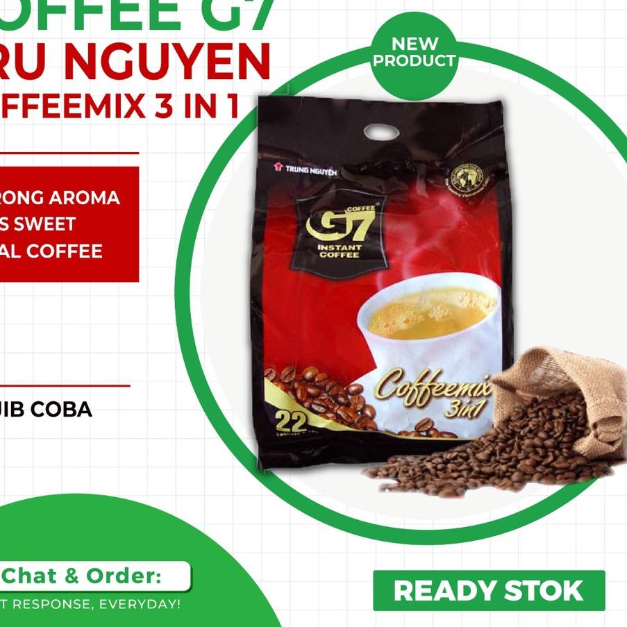 

Terlaris Kopi Vietnam asli Trung Nguyen G7 Coffee,Coffee mix 3in1,isi 22 sachet serbuuu !