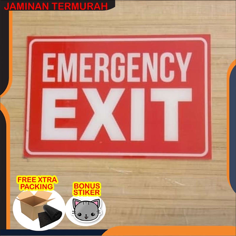 

Terlaris EMERGENCY EXIT 30X20CM SIGN AKRILIK K3 RAMBU SAFETY Keren