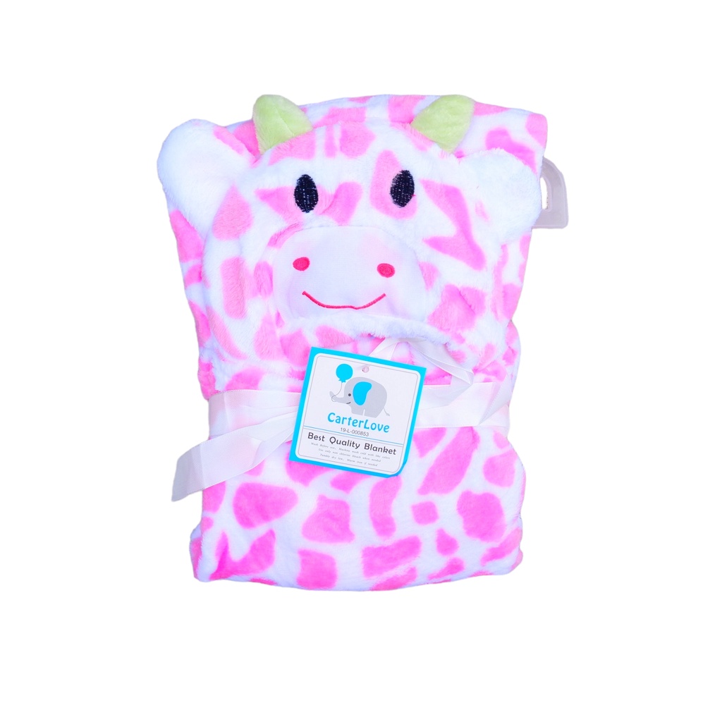 Selimut Bayi Topi Boneka / Selimut Karakter Fleece