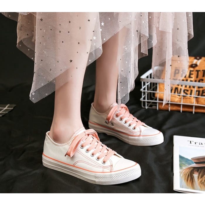 GROSIRTAS &quot;LS&quot; LV0170 Sepatu Sneakers Wanita import Bahan Kanvas TNJ