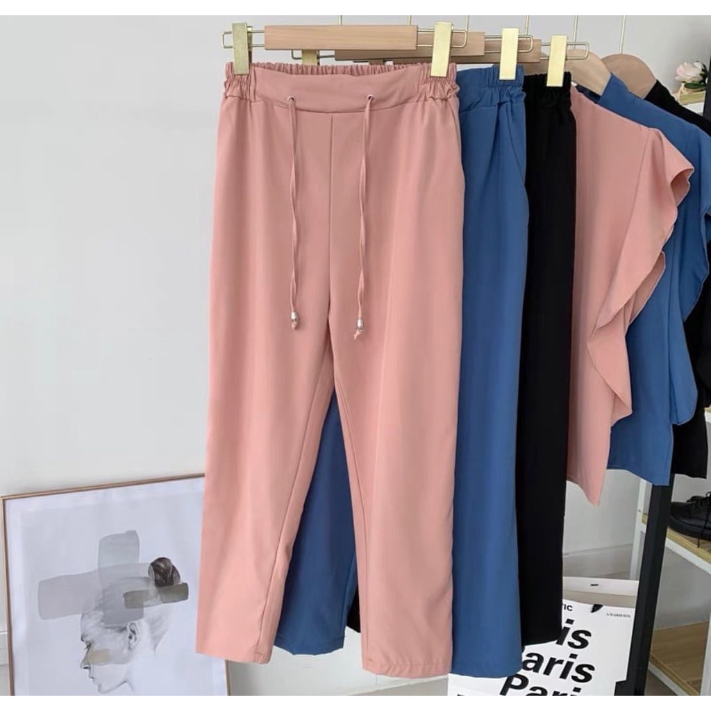 ARIEL ONESET  ATASAN + PANTS AIRFLOW CRINKLE PREMIUM SETELAN WANITA