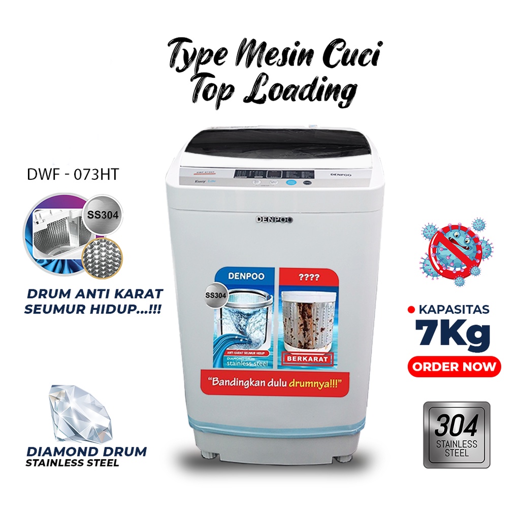 Mesin Cuci DWF 073HT Top Loading 7 Kg Terbaru dan Hemat Listrik