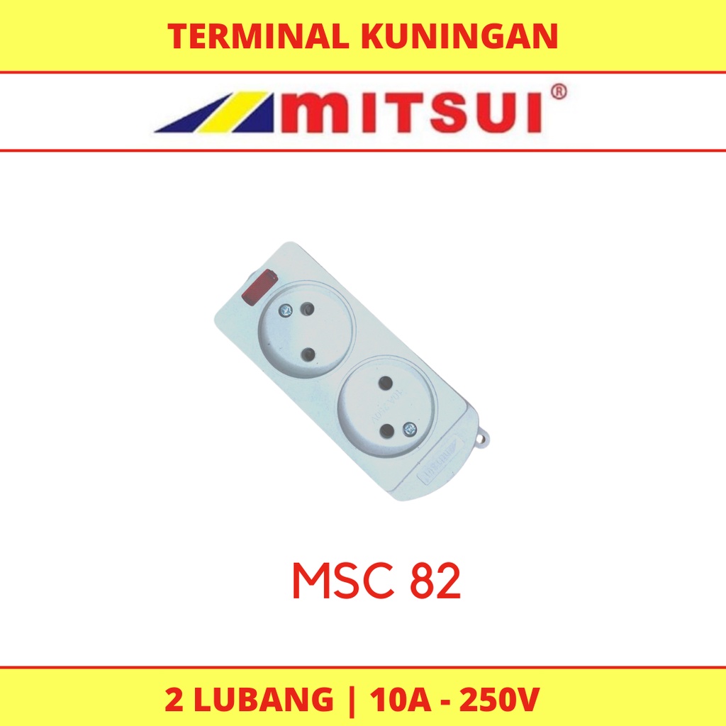 MItsui Stop Kontak Gepeng MSC 2/3/4 Lubang tanpa kabel / Colokan listrik / Saklar listrik