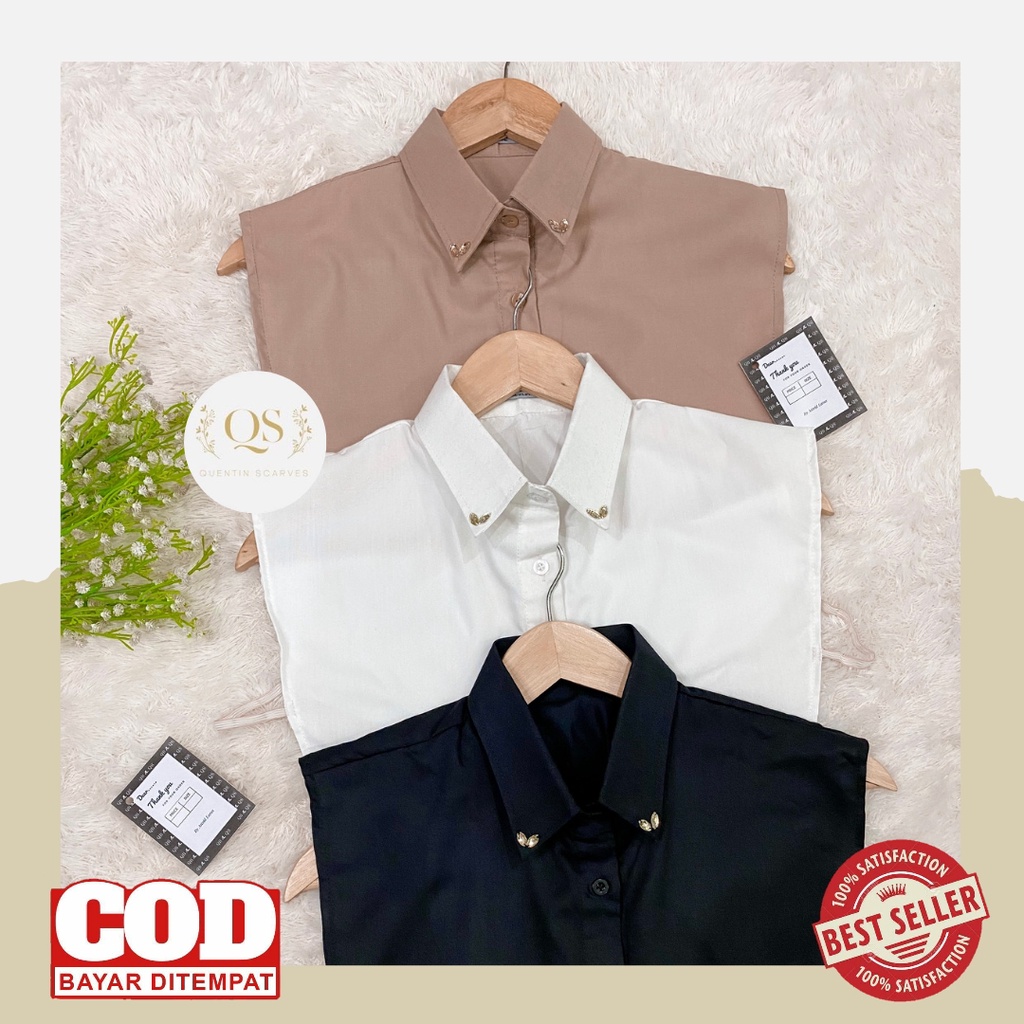 QS Kerah Kemeja Palsu/Fake Collar Unisex/Kemeja kerah Leher Korean Style/kerah Leher Formal Looks