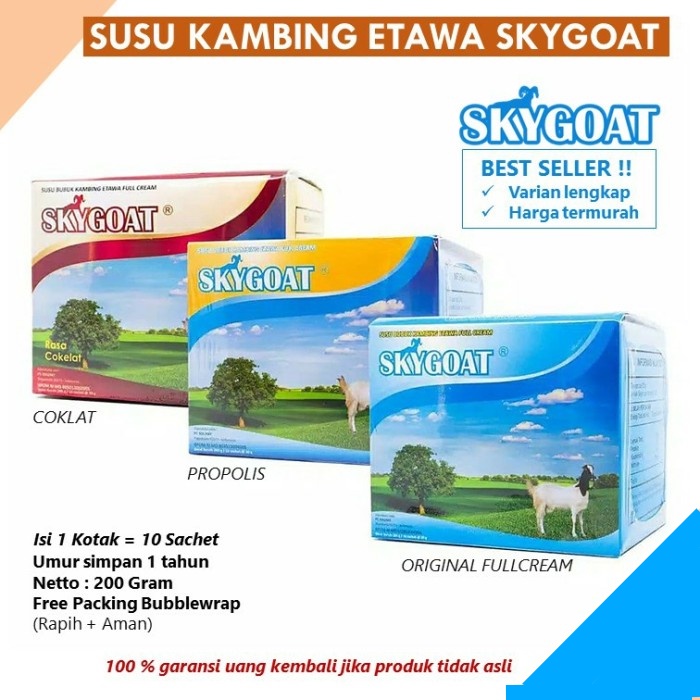 

Susu Kambing Etawa Bubuk Original SKYGOAT 1 Box isi 10 Sachet