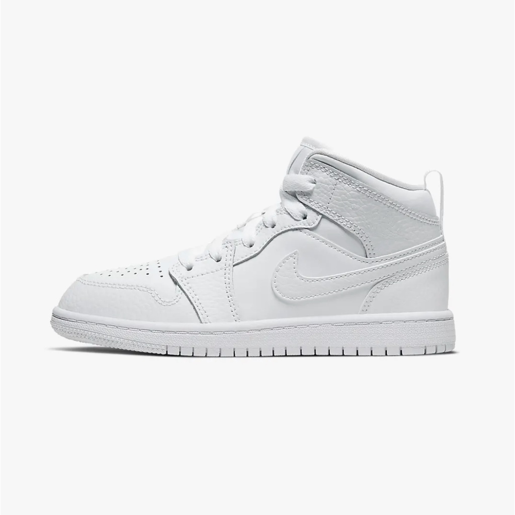 [ORIGINAL] NIKE Air Jordan 1 Mid  Triple White - Sepatu Anak