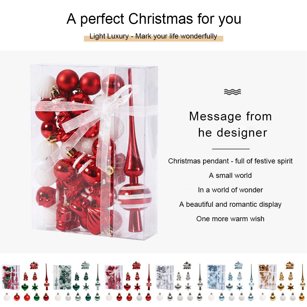 Huit 34pcsset Hiasan Gantung Pohon Natal Bentuk Bola Untuk Dekorasi