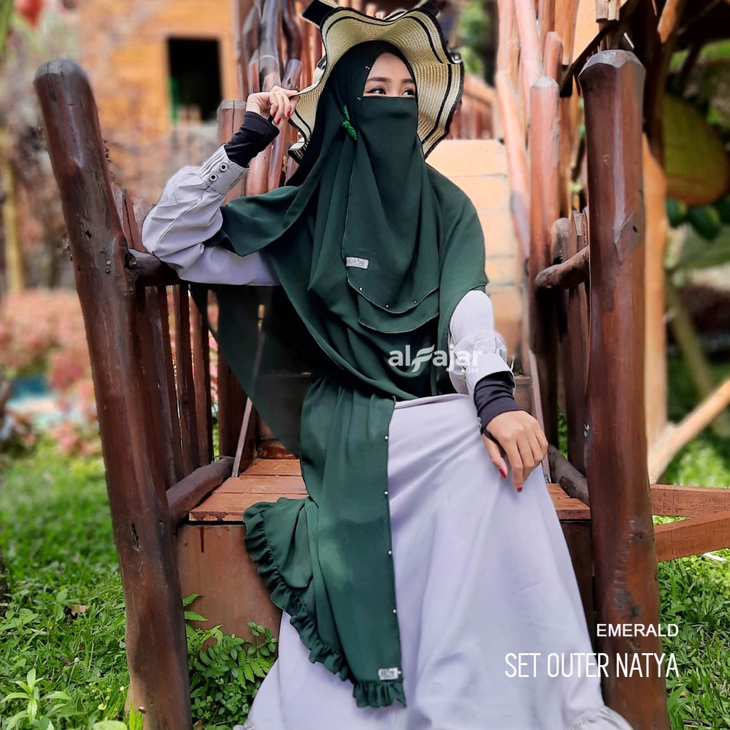 Set Outer Natya Ceruty Syar'i free cadar by Alfajar