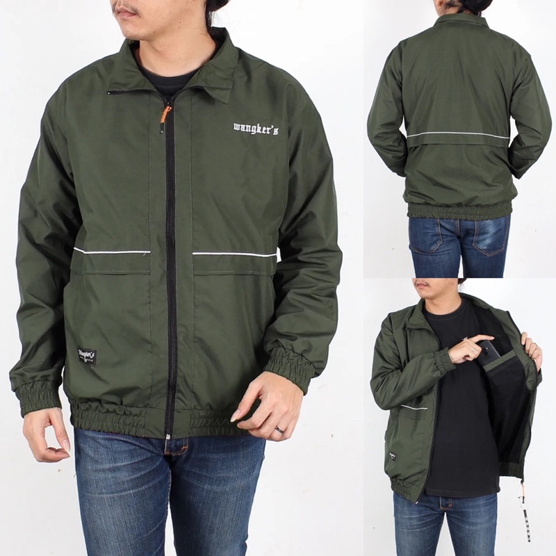 Jacket Parasut Tracksuit whiteline waterproof