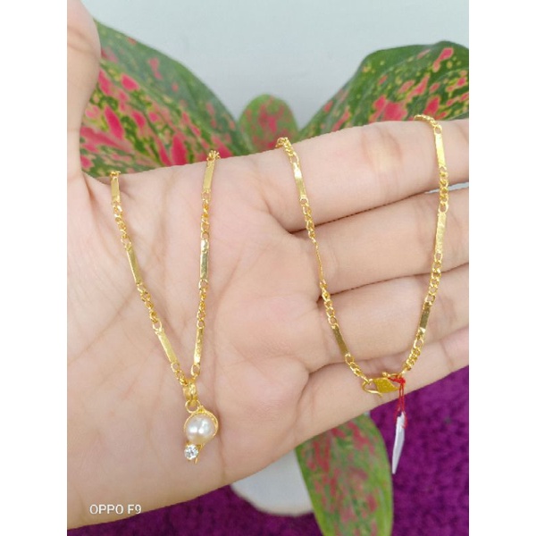 kalung rantai perak asli 925 lapis emas 22karat