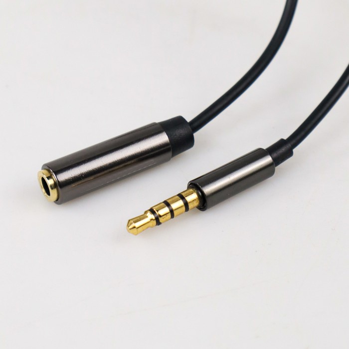 Kabel Aux Jack 3.5mm Male To Female 4 POLE TRRS Auxiliary For Microphone