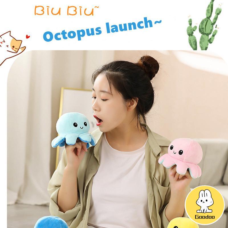 Boneka TikTok Reversible Octopus Cumi Gurita Warna Bolak Balik Soft Yelvo-S -Doo