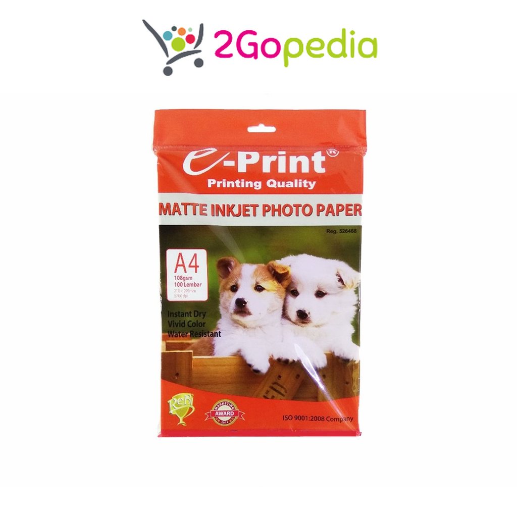 

Kertas Foto/ Photo Paper 108 Gsm Matte Inkjet E-print Grosir Murah Atk