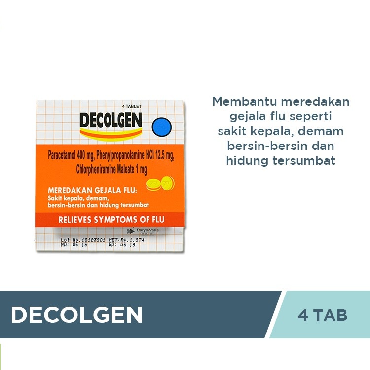 Decolgen Isi 4 Tablet - Obat Batuk Dan Flu