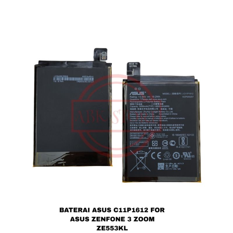 BATRE BATERAI BATTERY ASUS C11P1612 FOR ZENFONE 3 ZOOM ZE553KL ORIGINAL