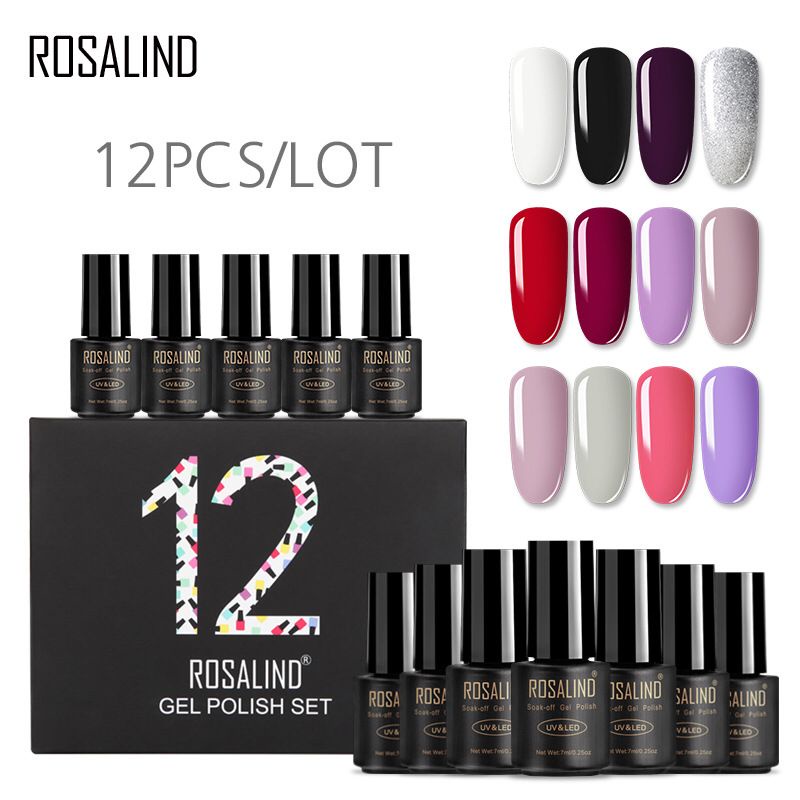 1 SET KUTEK Rosalind UV GEL Polish 1 Box (gift box) isi 12 pcs &amp; 24 pcs /kutek 1 box/kutek gel uv/kutek per lusin