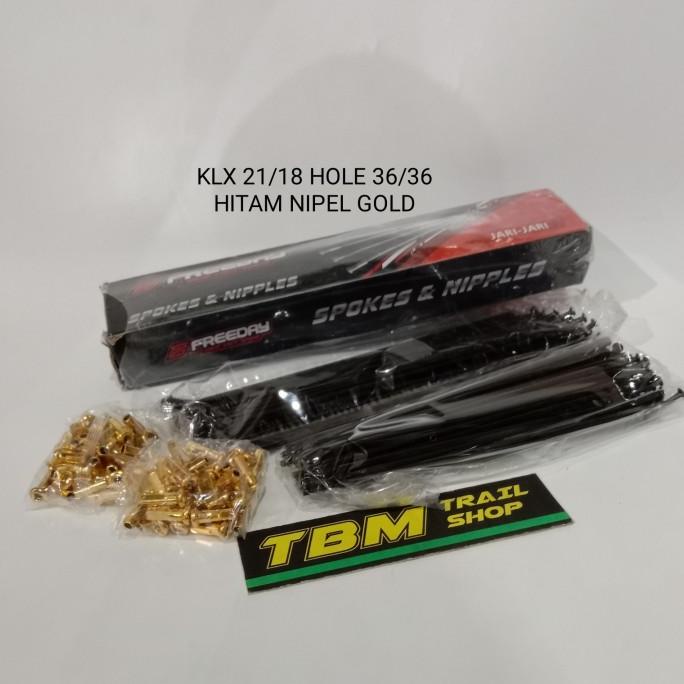 <<<<<] Ruji jari jari KLX RING 21/18 HITAM NIPEL EMAS BIRU MERAH HRV