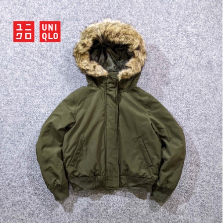 Bomber Uniqlo Jotol - JX741 - Jaket Casual Pria Cowok Kasual Laki Laki Hijau Army Hangat Tebal Winte
