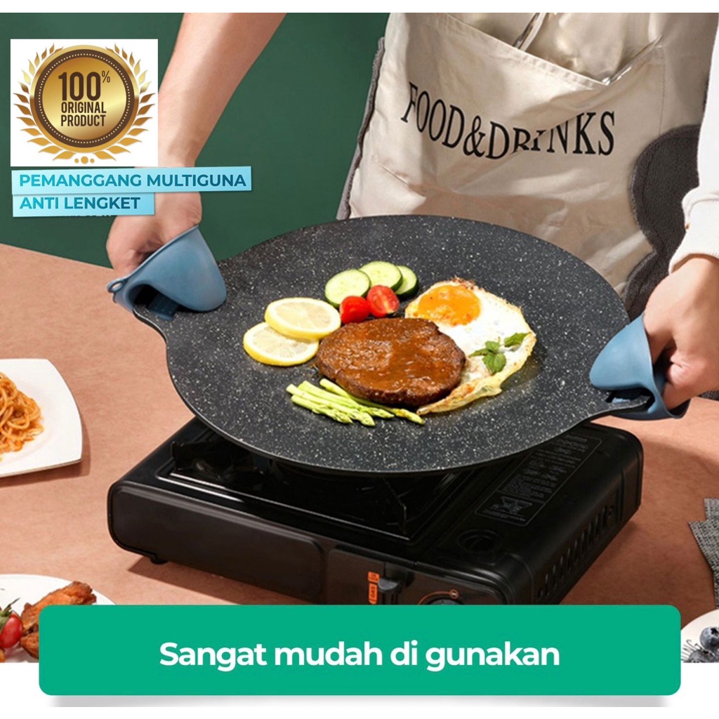 Alat pemanggang / Tempat pemanggang bulat BBQ Piring pemanggang diameter 34CM