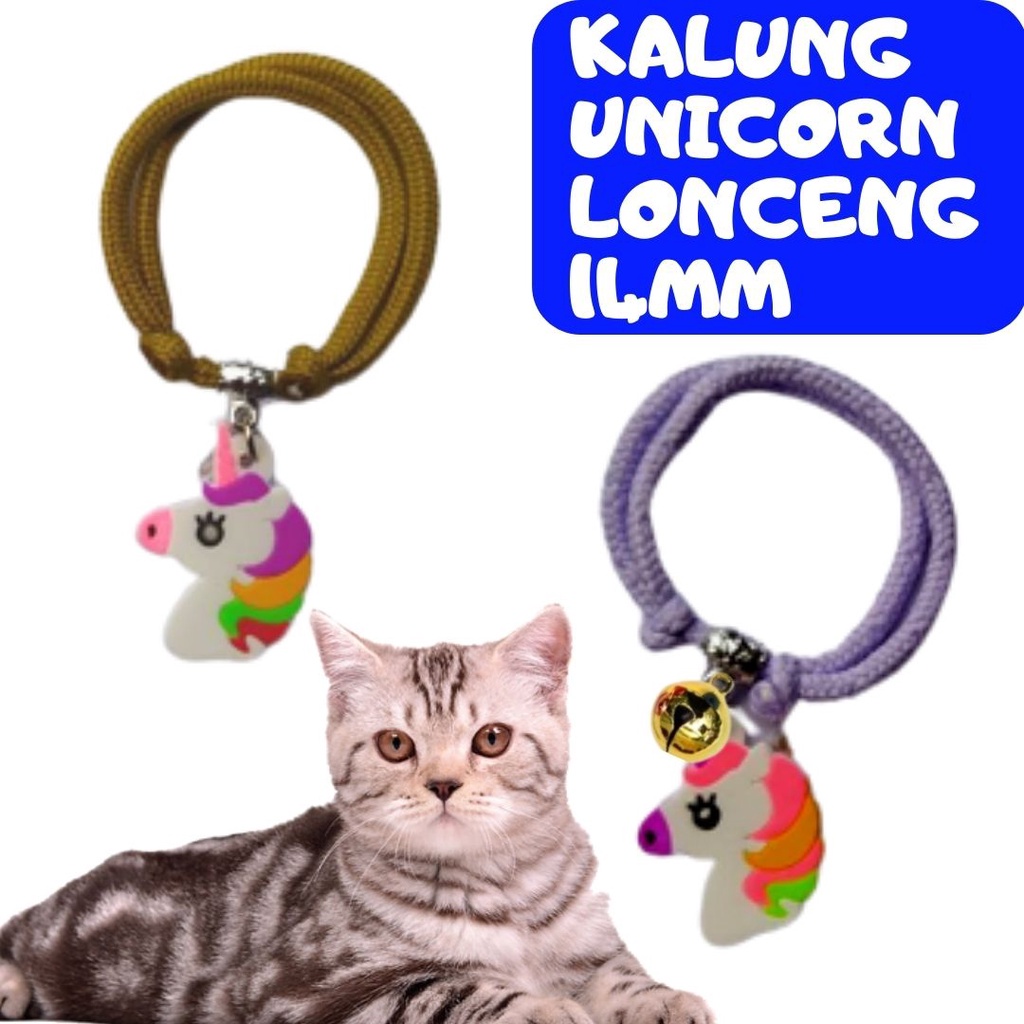 Kalung Kucing Motif Kuda Poni Unicorn Plus Lonceng 14mm FEZONE