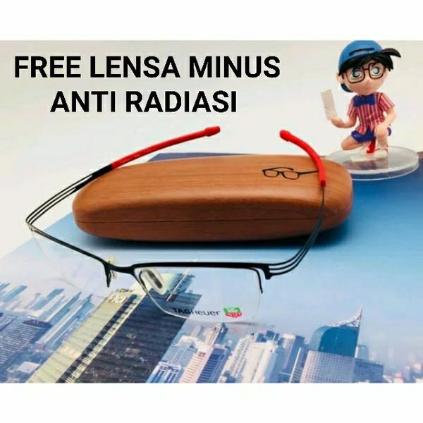 Kacamata frame kacamata tag heuer reflex black red