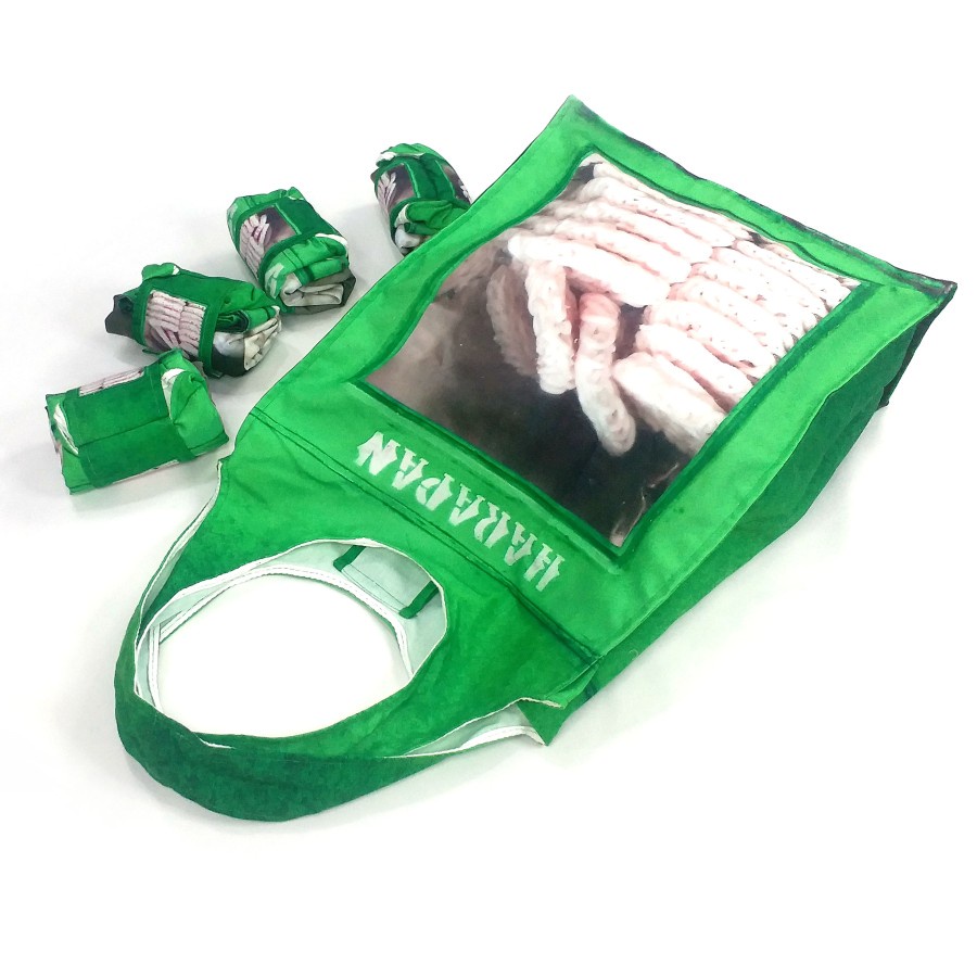 Tas Belanja Lipat Rol Eco Go Green Kuat Kaleng Kerupuk Harapan Hijau kado hadiah lucu unik