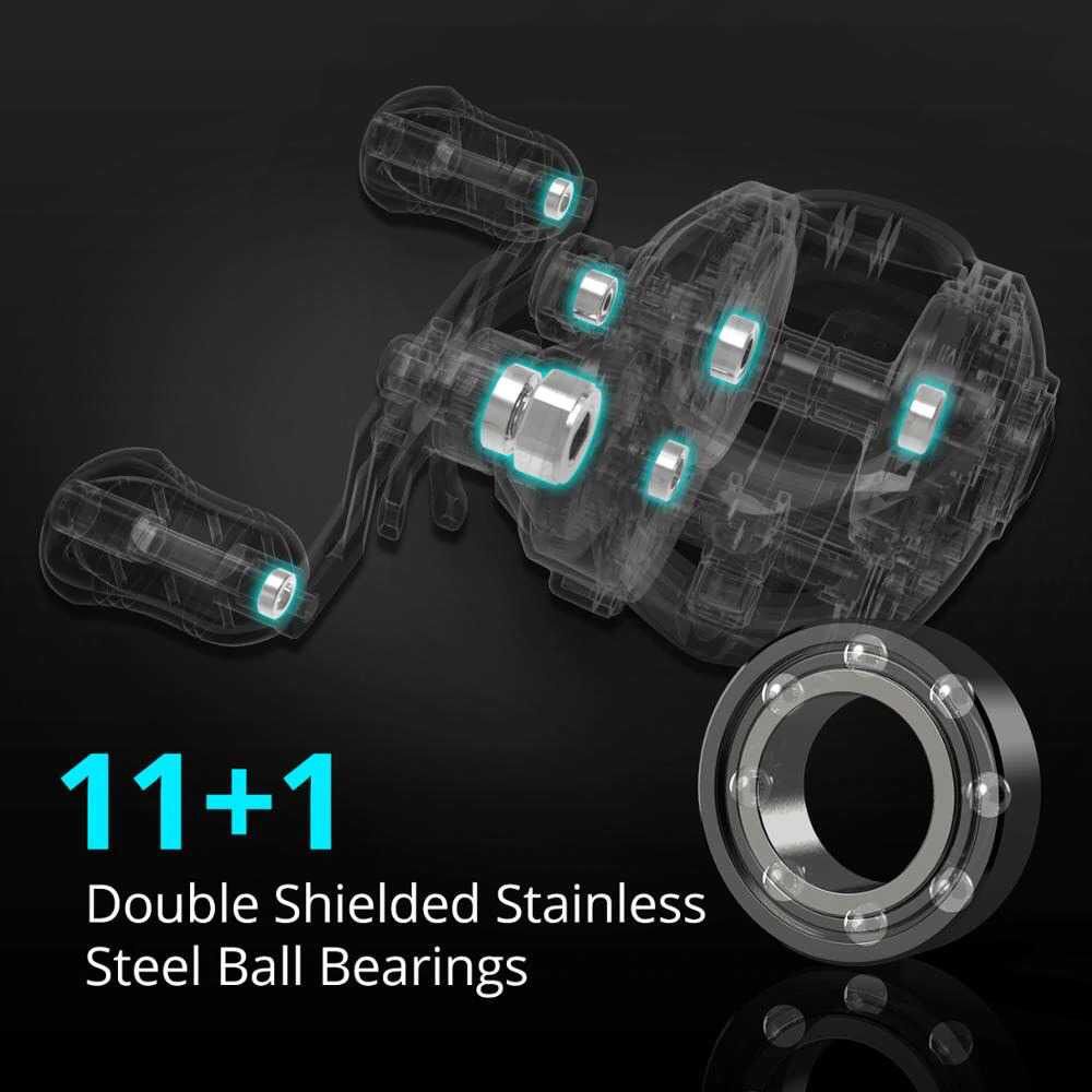 Reelsking Reel Pancing Baitcasting 8Kg Left Hand Reel Pancing Laut 11+1 Ball Bearing 6.3:1