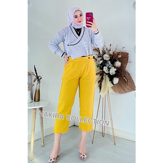 HAKIRA SIKA PANTS MODEL KANCING 7/9 KRINKEL PREMIUM