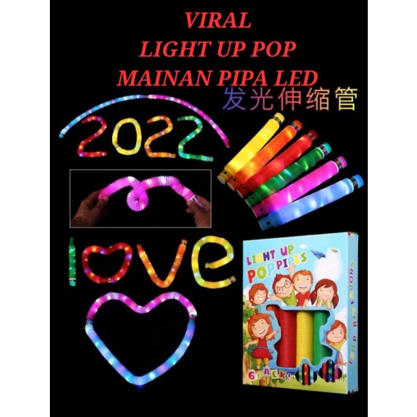 LIGHT UP POP MAINAN PIPA LED POP TUBES PIPES FIDGET TUBES SENSORY