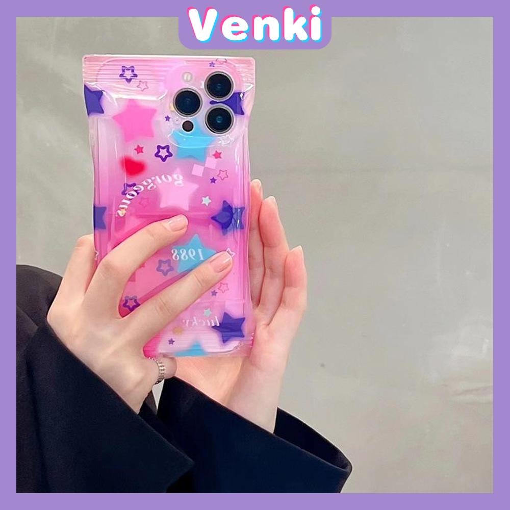 Case For iPhone 14 Pro Max Soft TPU Clear Case Snack Case Pink Colorful Stars Camera Protection Airbag Shockproof For iPhone 14 13 12 11 Plus Pro Max 7 Plus X XR