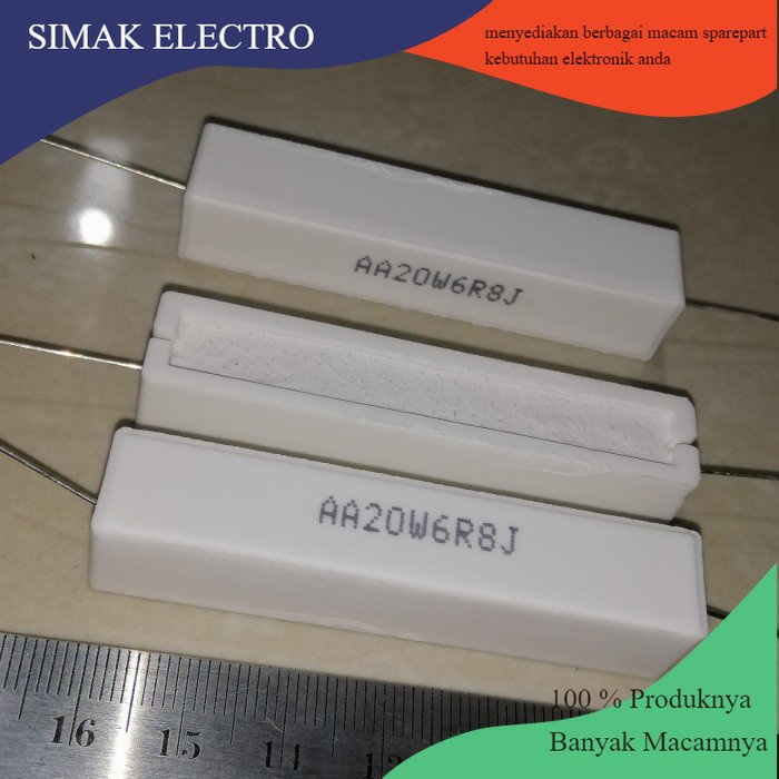 6R8J 6R8 R 6,8 6.8 Ohm 6,8Ohm 20W6R8J 20W 20 Watt Resistor Kapur
