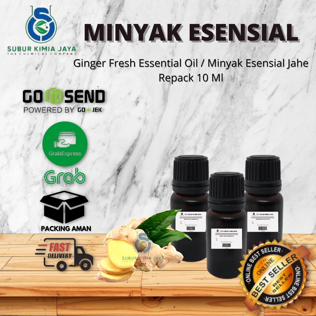 

Ginger Fresh Essential Oil (Minyak Jahe) 10 ml l 100 % Pure & Natural Premium