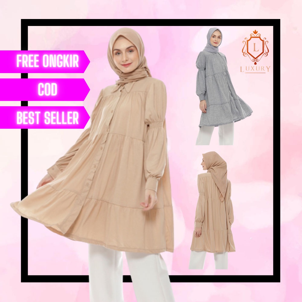 Atasan Murah Viral Model Wanita Arab Lengan Panjang Baju Syari Setelan Jumbo 2022 Kerja Blus Turkey 