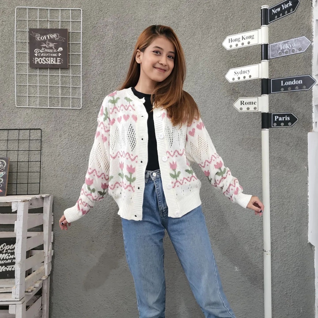 [CYC | COD] Outwear Summer Love Outer | Rajut Tebal Cardigan Wanita Trendy Murah