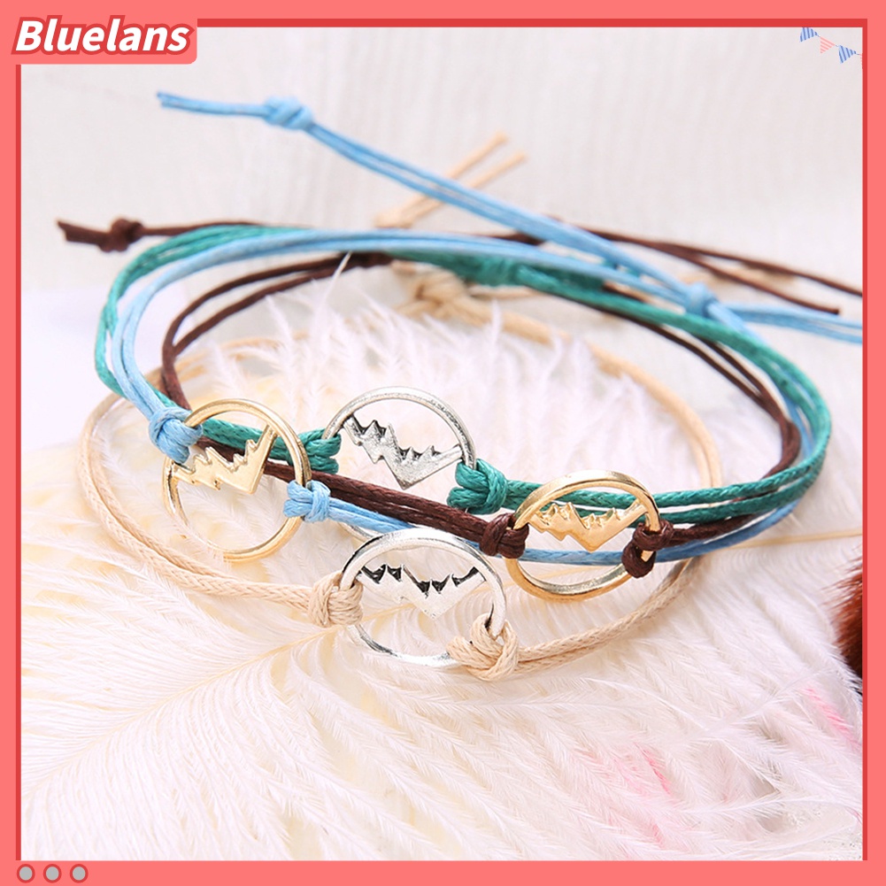 4pcs / Set Gelang Multilayer Hollow Warna-Warni Gaya Boho Untuk Wanita