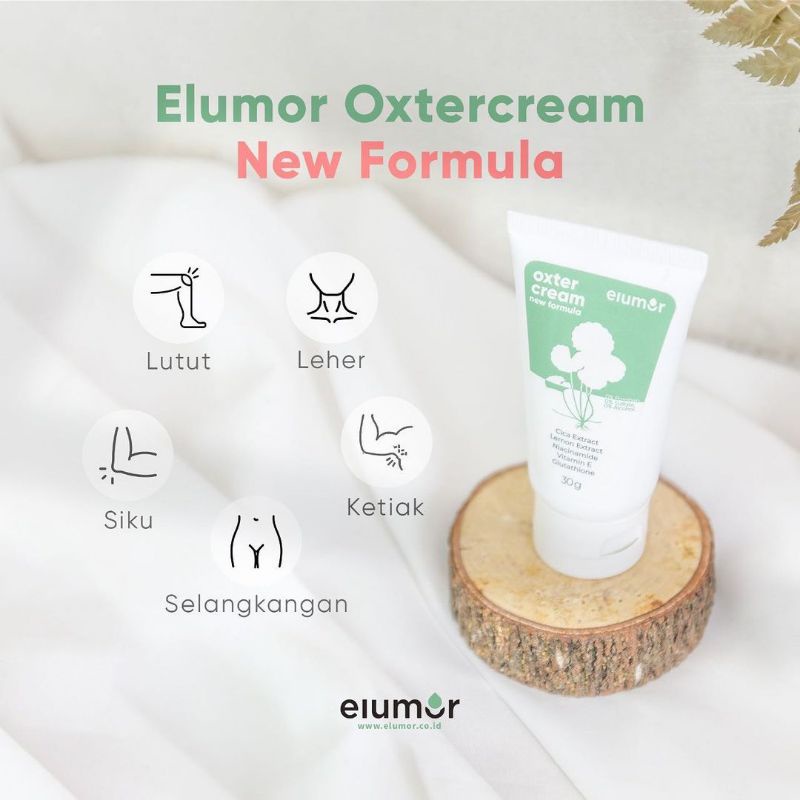 Bisa COD Elumor Oxter Cream Pemutih Ketiak &amp; Selangkangan / Krim Original Elumor