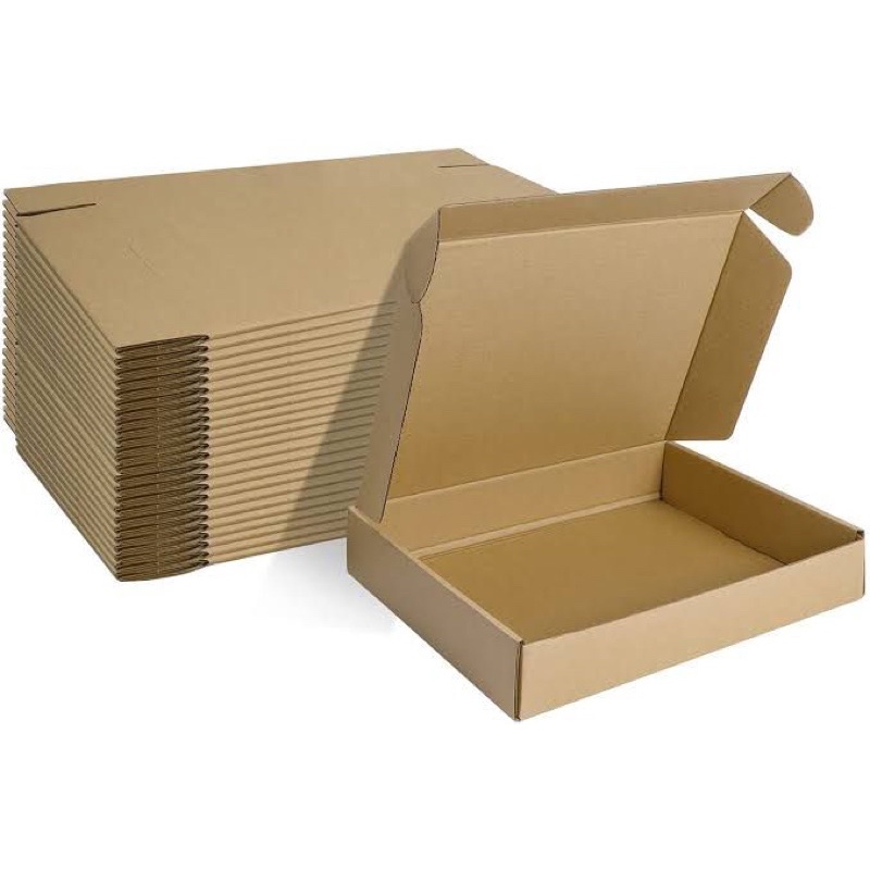 

35x25x8 cm earlock sidelock box pizza diecut karton kardus dus packaging Bahan eflute kmk125 corrugated kraft