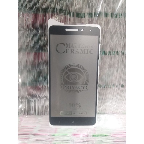 TEMPERED GLASS MATTE FILM CERAMIC PRIVACY SPY REDMI NOTE 4 / REDMI NOTE 4X