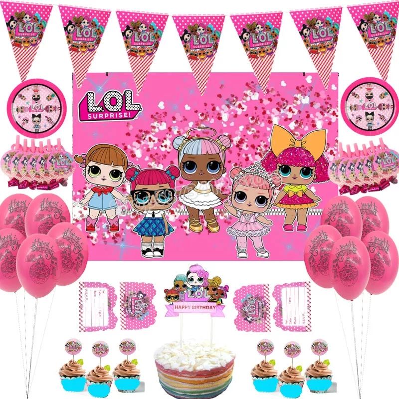 LOL Paket perlengkapan dekorasi pesta ulang tahun LOL birthday decoration perlengkapan ultah anak te