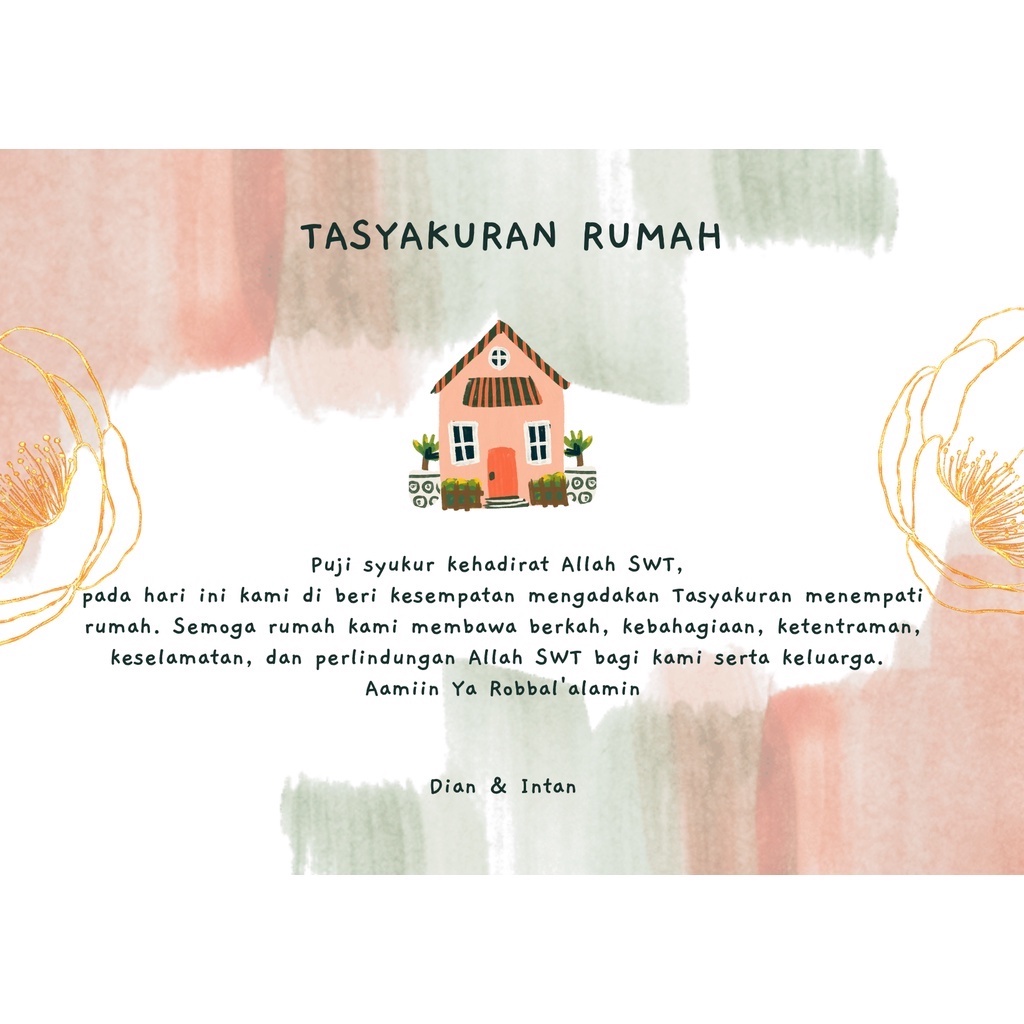 Jual Cetak Kartu/Stiker Tasyakuran rumah, Custom Tasyakuran rumah
