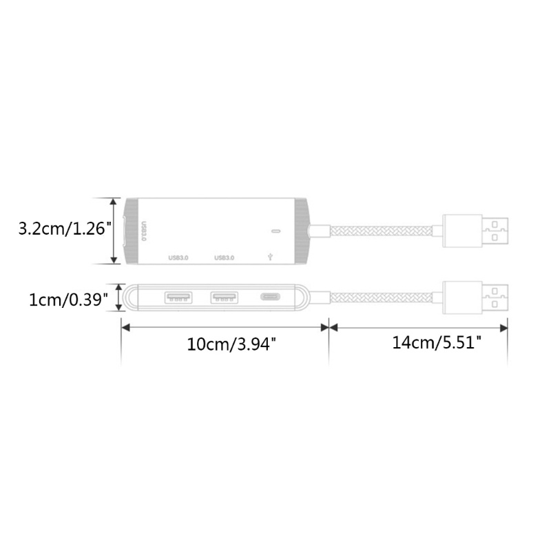 Zzz Hub Splitter USB 3.0 Tipe-C 5Gbps Multifungsi Untuk Laptop