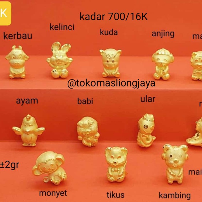 Kerajinan Charm Shio Emas Kadar 700/16K