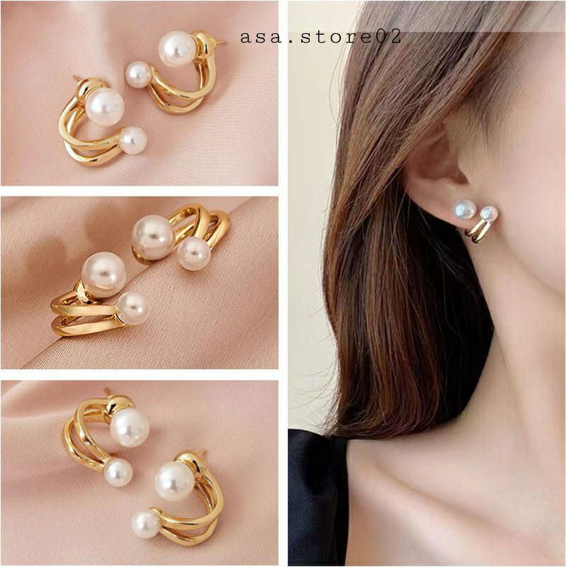 Anting Wanita Tusuk Gantung MUTIARA SIMPLE//Anting Gadis Korea Flash Sale