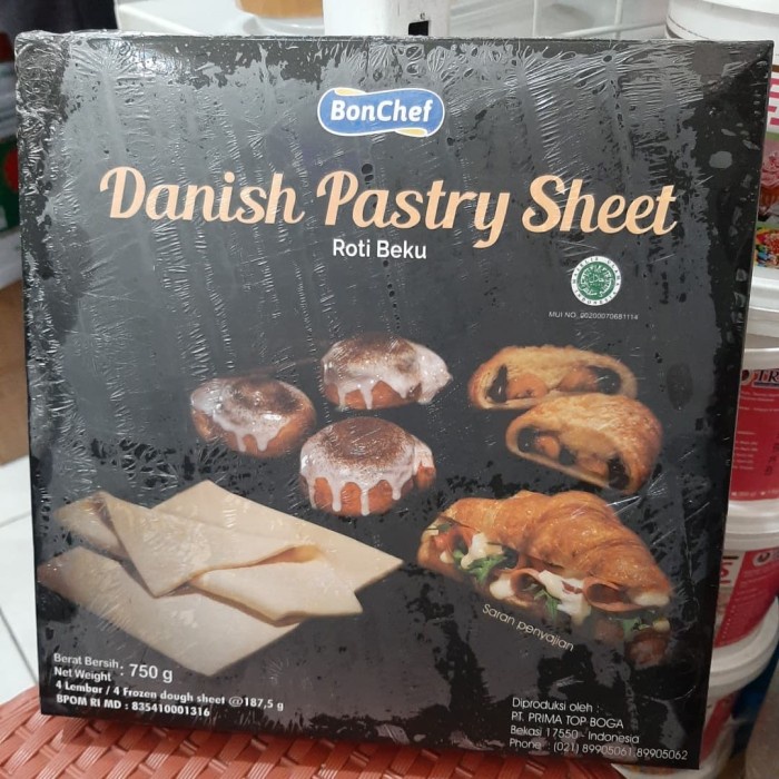 

ORIGINAL MURAH BONCHEF DANISH PASTRY SHEET 750GR ISI 4 LEMBAR KHUSUS OJOL