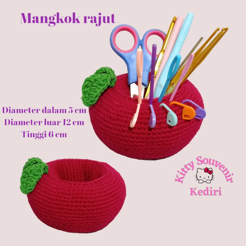 

angkok rajut utk tempat pensil, hakpen dll