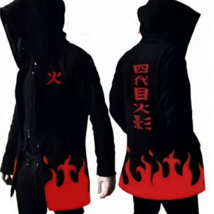 Produk Ekslusif--JAKET JUBAH SWEATER HOODIE PRIA-WANITA ANIME NARUTO HOKAGE YONDAIME COOSPLAY - JUBA